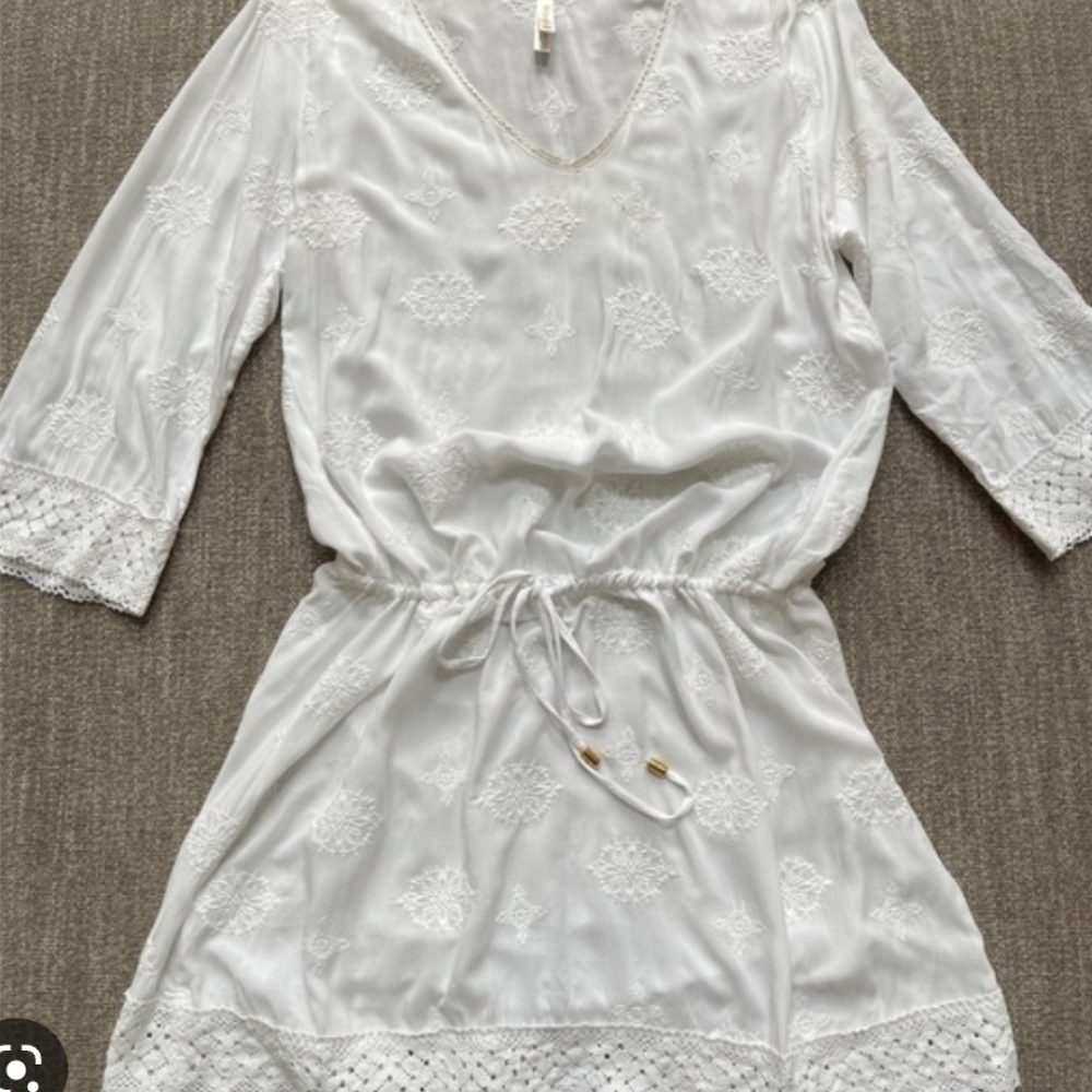 Helen Jon White Swim Cover Up Medium